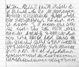 Asemic handwriting on lined paper